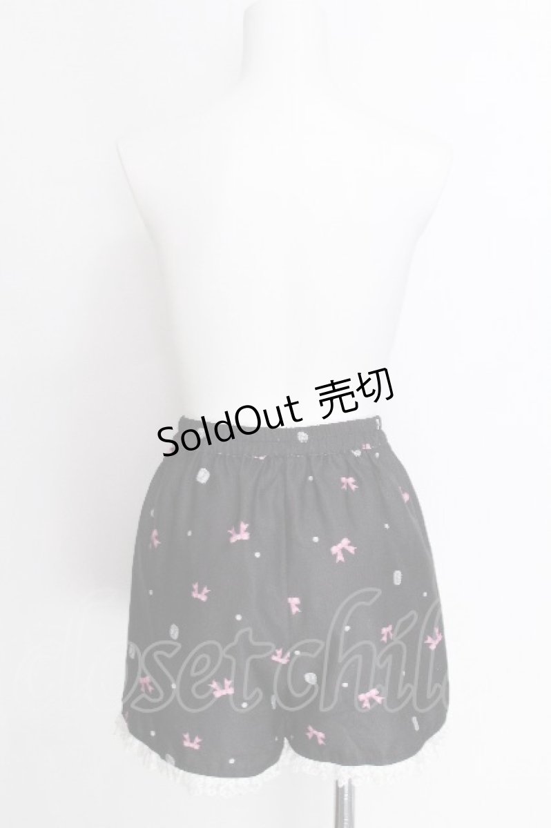 画像8: Ank Rouge / Ribbon Partyプリントセットアップ  黒 S-26-06-26-009-CA-OP-AS-ZS (8)