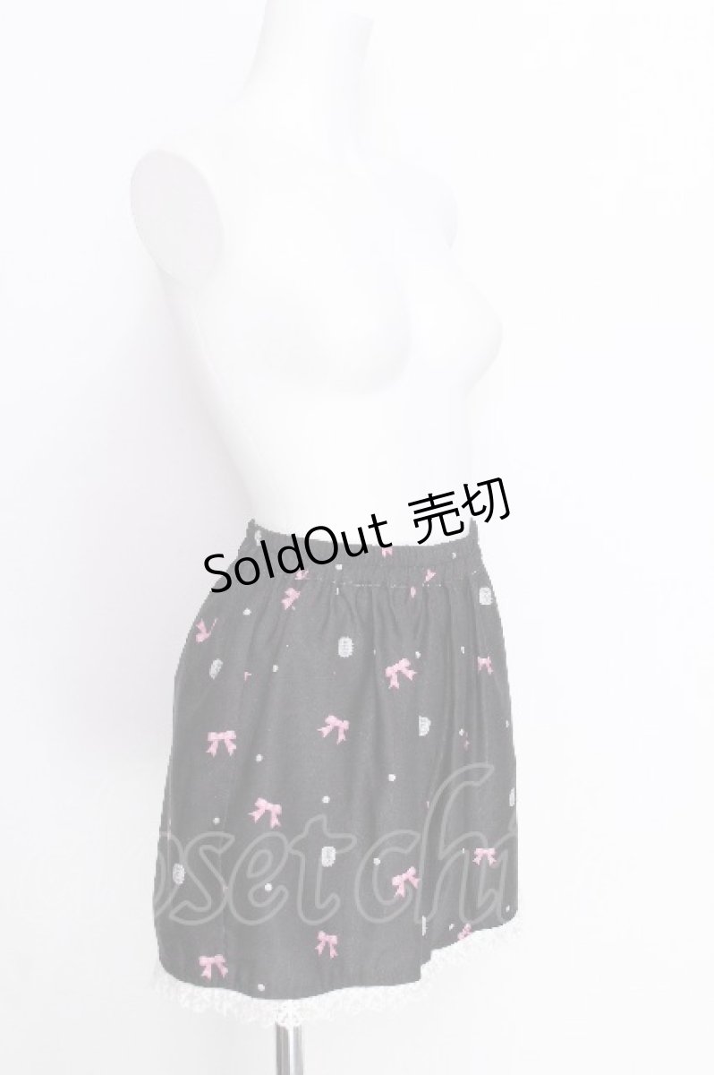 画像9: Ank Rouge / Ribbon Partyプリントセットアップ  黒 S-26-06-26-009-CA-OP-AS-ZS (9)