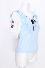 画像3: axes femme POETIQUE / きらめく花園刺繍カットプルオーバー  サックス S-26-06-26-017-AX-TO-AS-ZS (3)