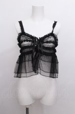画像1: axes femme / フリルチュールビスチェ  黒 S-26-06-26-003-AX-TO-AS-ZS (1)