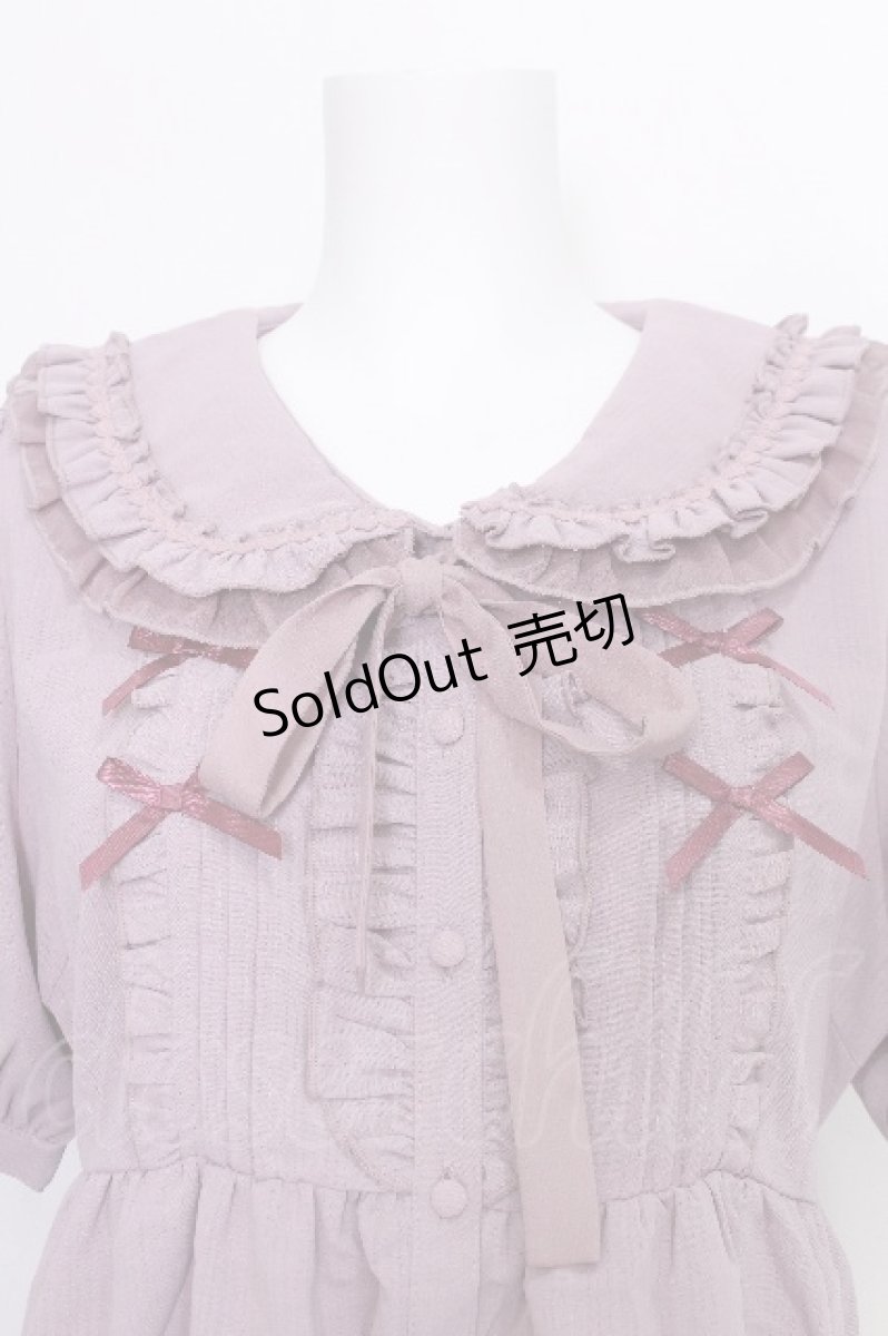 画像4: axes femme POETIQUE / トッピングリボンロングブラウス  ピンク S-26-06-26-019-AX-BL-AS-ZS (4)