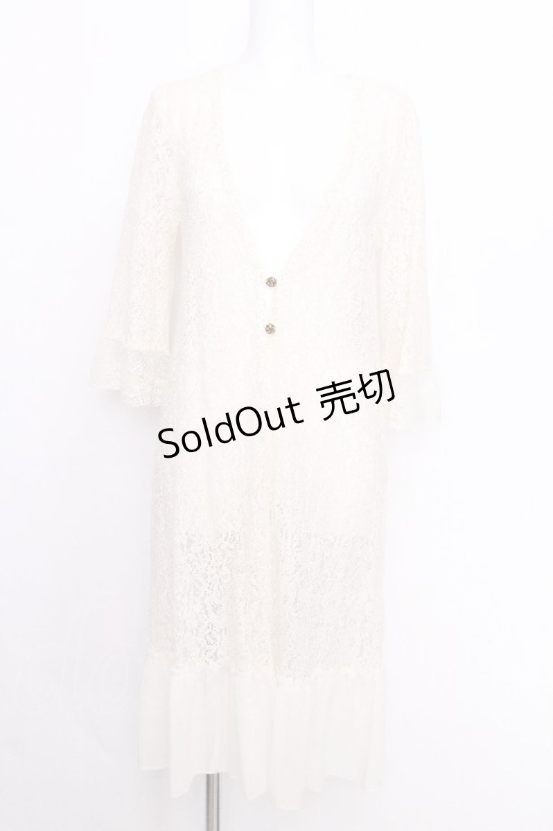 画像1: axes femme / 総レースロングカーディガン M 生成り S-26-06-27-001-AX-TO-SZ-ZS (1)