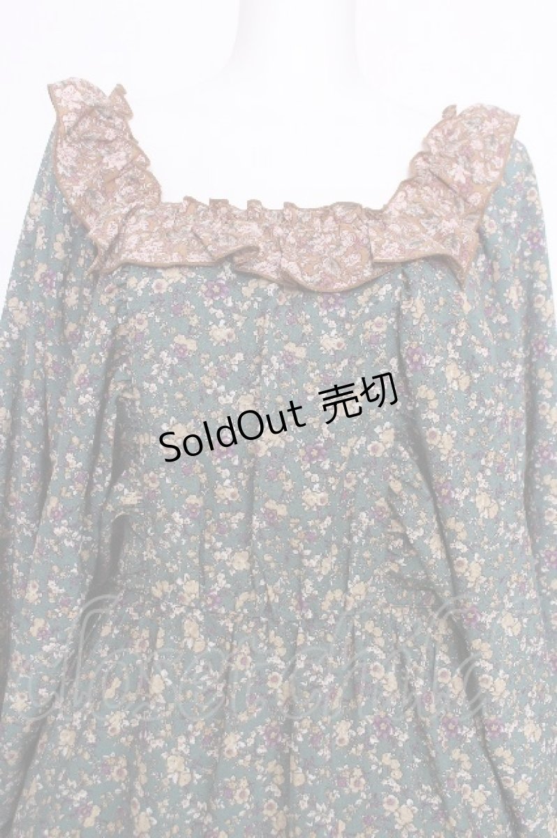 画像4: axes femme NOSTALGIE / 小花切替裾刺繍ワンピース M グリーン S-26-06-27-033-AX-OP-SZ-ZS (4)