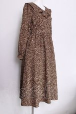 画像3: axes femme POETIQUE / ラッフルフリル襟ロングワンピース M 茶 S-26-06-27-037-AX-OP-SZ-ZS (3)