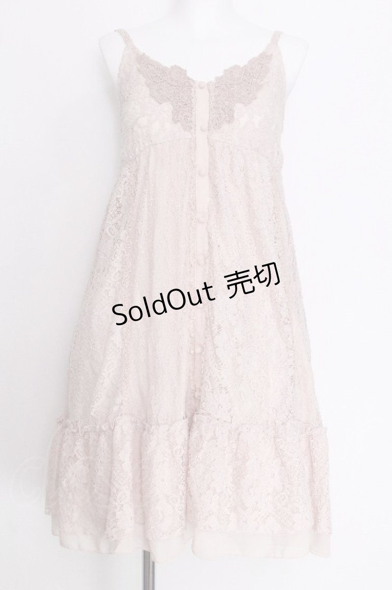 画像1: axes femme / レース切替ノースリチュニ M 淡ピンク S-26-06-27-016-AX-OP-SZ-ZS (1)