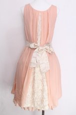 画像2: axes femme / バックバラスリットドレス M 淡ピンク S-26-06-27-017-AX-OP-SZ-ZS (2)