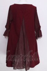 画像2: axes femme / バックシャンチュニック  ワイン S-26-06-27-021-AX-BL-AS-ZS (2)