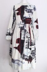 画像1: axes femme Nostalgic / パッチワーク街柄ワンピース  白 S-26-06-27-024-LO-OP-SZ-ZS (1)