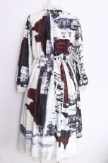 画像2: axes femme Nostalgic / パッチワーク街柄ワンピース  白 S-26-06-27-024-LO-OP-SZ-ZS (2)