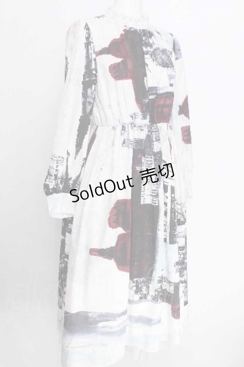 画像3: axes femme Nostalgic / パッチワーク街柄ワンピース  白 S-26-06-27-024-LO-OP-SZ-ZS (3)