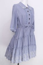 画像3: axes femme / デニムシャツワンピース  サックス S-26-06-27-025-AX-OP-HR-ZS (3)