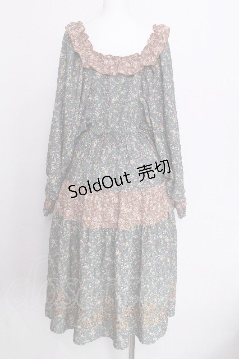 画像2: axes femme NOSTALGIE / 小花切替裾刺繍ワンピース M グリーン S-26-06-27-033-AX-OP-SZ-ZS (2)