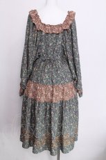 画像2: axes femme NOSTALGIE / 小花切替裾刺繍ワンピース M グリーン S-26-06-27-033-AX-OP-SZ-ZS (2)