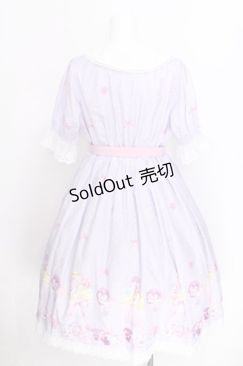 画像2: Chalmiere / パンジーカップケーキ柄ワンピース  ラベンダー S-26-06-29-033-AX-AC-HR-ZS (2)