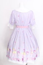 画像2: Chalmiere / パンジーカップケーキ柄ワンピース  ラベンダー S-26-06-29-033-AX-AC-HR-ZS (2)