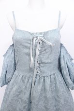 画像3: axes femme / シアージャカードバルーンワンピース  サックス S-26-06-29-035-AX-OP-HR-ZS (3)
