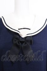 画像3: Innocent World White / セーラーカラーAラインワンピース L 紺 S-26-06-29-037-IW-OP-HR-ZS (3)