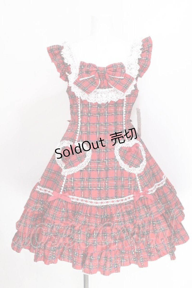 画像1: Angelic Pretty / Cute Heartジャンパースカート(タータン)  赤 S-26-06-29-041-AP-OP-HR-ZS (1)