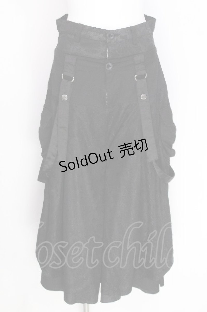 画像1: h.NAOTO / レースオーバースカート付パンツ  黒 S-26-06-29-056-HN-SK-HR-ZS (1)