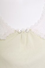 画像3: axes femme / バックシフォンリボンレーススリーブTシャツ  オフｘグリーン S-26-06-29-006-AX-TO-HR-ZS (3)