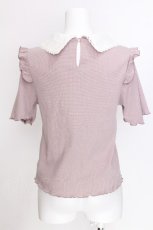 画像2: axes femme / 2WAY襟付きリブトップス  ピンク S-26-06-29-007-AX-TO-HR-ZS (2)