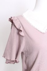画像4: axes femme / 2WAY襟付きリブトップス  ピンク S-26-06-29-007-AX-TO-HR-ZS (4)