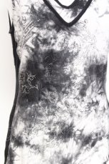 画像3: Ozz Croce / タイダイ柄タンクトップ  黒ｘ白 S-26-06-29-001-OO-TO-HR-ZS (3)