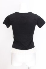 画像2: PUNK / 重ね着風トップス  黒ｘキナリ S-26-06-29-014-PU-TO-HR-ZS (2)