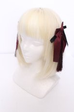 画像1: axes femme kawaii / タッセルリボンバレッタセット  ワイン S-26-07-01-004-AX-AC-HR-ZS (1)