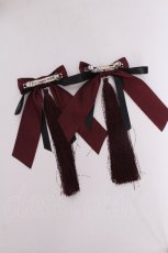 画像3: axes femme kawaii / タッセルリボンバレッタセット  ワイン S-26-07-01-004-AX-AC-HR-ZS (3)