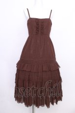 画像1: Victorian maiden / シャーリングシフォンロングアンダードレス  ブラウン S-26-07-01-034-CL-OP-AS-ZS (1)