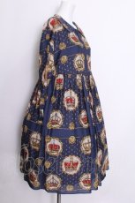画像2: Jane Marple / Kingdom scarfのワンピース  紺 S-26-07-01-044-JM-OP-AS-ZS (2)