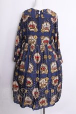 画像4: Jane Marple / Kingdom scarfのワンピース  紺 S-26-07-01-044-JM-OP-AS-ZS (4)
