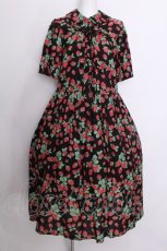 画像1: Jane Marple / Strawberry gardenダブルリボンドレス  黒ｘ赤 S-26-07-01-045-JM-OP-AS-ZS (1)