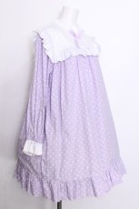 画像2: Nile Perch / ドット柄スクエアカラーカットワンピース  ラベンダー S-26-07-01-017-LO-OP-HR-ZS (2)