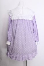 画像3: Nile Perch / ドット柄スクエアカラーカットワンピース  ラベンダー S-26-07-01-017-LO-OP-HR-ZS (3)