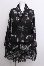 画像1: Amilige / Cross Relic浴衣ドレス  黒ｘ白 S-26-07-04-030-PU-OP-AS-ZS (1)