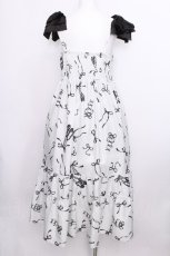 画像3: axes femme / トゥシューズ柄リボン付ワンピース  白 S-26-07-04-038-AX-OP-HR-ZS (3)