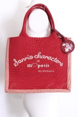 画像1: m petit by misako / サンリオキャラクターズコラボ ニットトートバッグ  赤 S-26-07-04-006-LO-BG-AS-ZS (1)