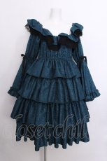 画像1: Vallee lys / Coquelicot Dress midi length Jacquard  グリーン S-26-07-04-049-GO-OP-AS-ZS (1)