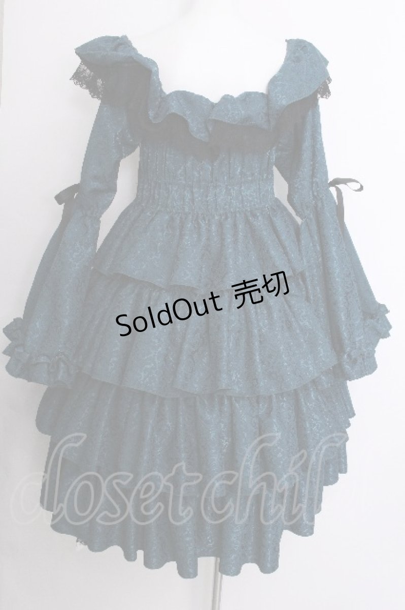 画像3: Vallee lys / Coquelicot Dress midi length Jacquard  グリーン S-26-07-04-049-GO-OP-AS-ZS (3)