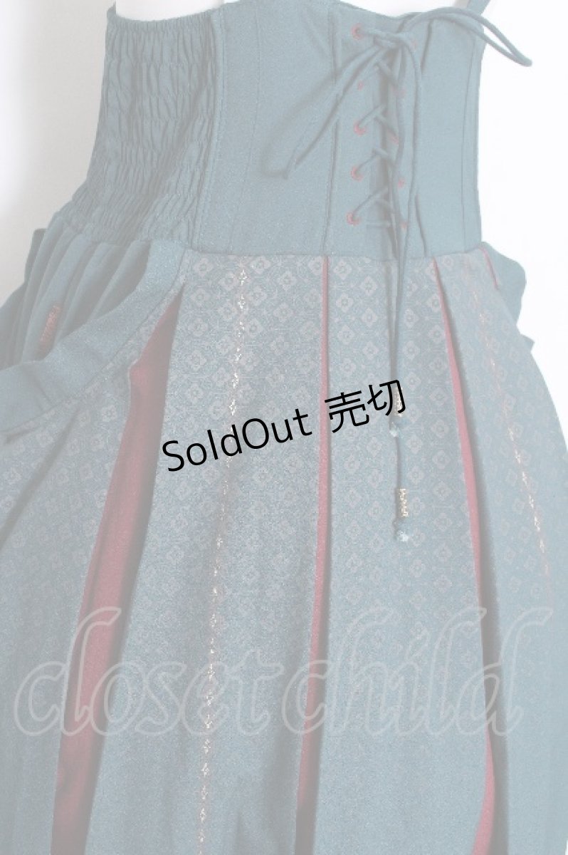 画像5: Ozz oneste / 裾刺繍サス付き袴スカート  グリーン S-26-07-04-051-OO-PA-AS-ZS (5)