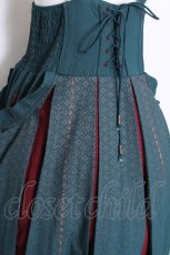 画像5: Ozz oneste / 裾刺繍サス付き袴スカート  グリーン S-26-07-04-051-OO-PA-AS-ZS (5)