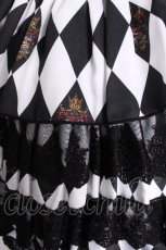 画像5: ATELIER PIERROT / "Diamond Circus"ミニコルセットワンピース  黒ｘ白 S-26-07-04-058-EL-OP-AS-ZS (5)