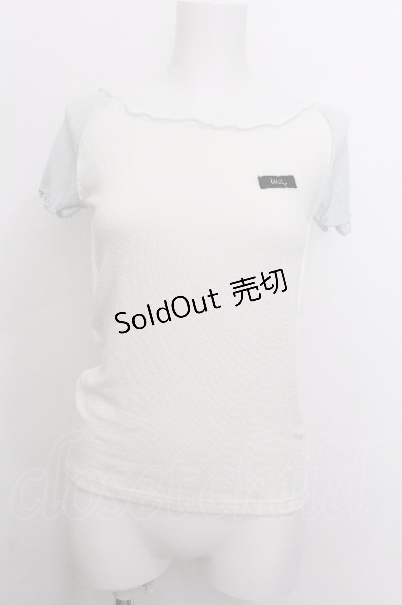 画像1: lilLilly / シアーラグランTシャツ  白ｘサックス S-26-07-04-018-LO-TO-HR-ZS (1)
