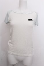 画像1: lilLilly / シアーラグランTシャツ  白ｘサックス S-26-07-04-018-LO-TO-HR-ZS (1)