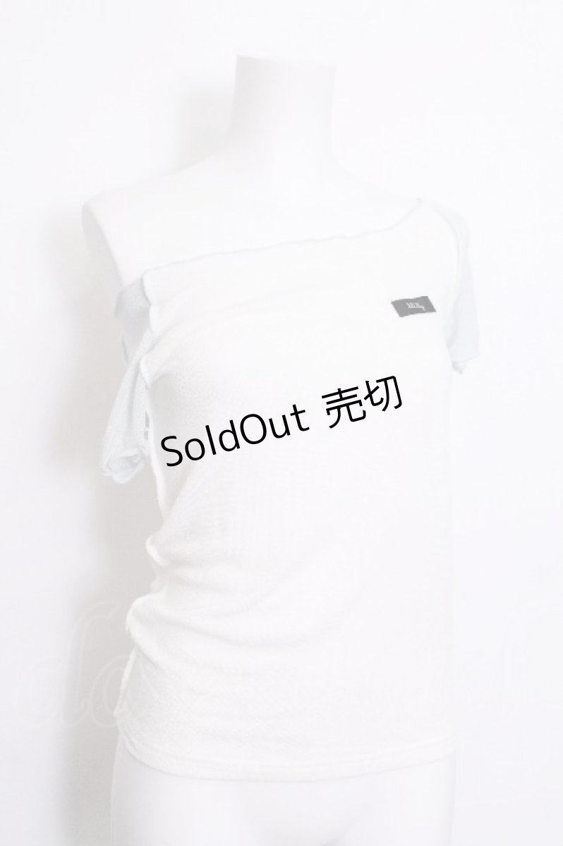 画像2: lilLilly / シアーラグランTシャツ  白ｘサックス S-26-07-04-018-LO-TO-HR-ZS (2)