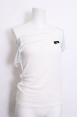 画像2: lilLilly / シアーラグランTシャツ  白ｘサックス S-26-07-04-018-LO-TO-HR-ZS (2)