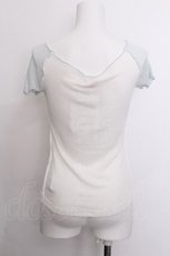 画像4: lilLilly / シアーラグランTシャツ  白ｘサックス S-26-07-04-018-LO-TO-HR-ZS (4)