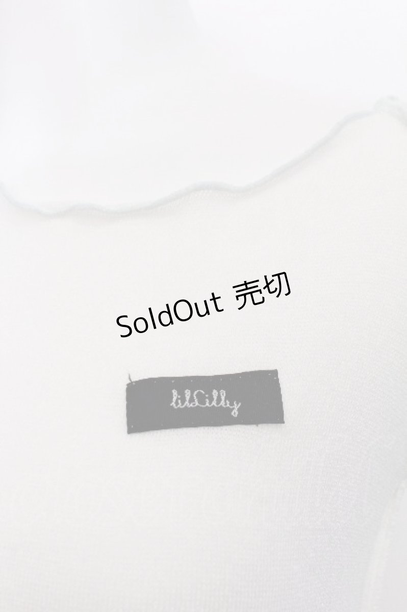 画像5: lilLilly / シアーラグランTシャツ  白ｘサックス S-26-07-04-018-LO-TO-HR-ZS (5)